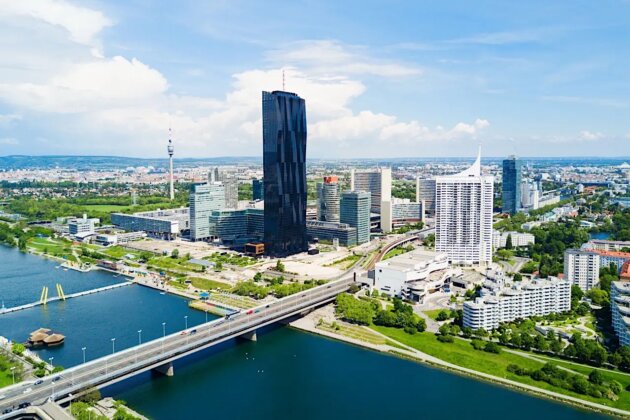 Danube district aerial, Vienna